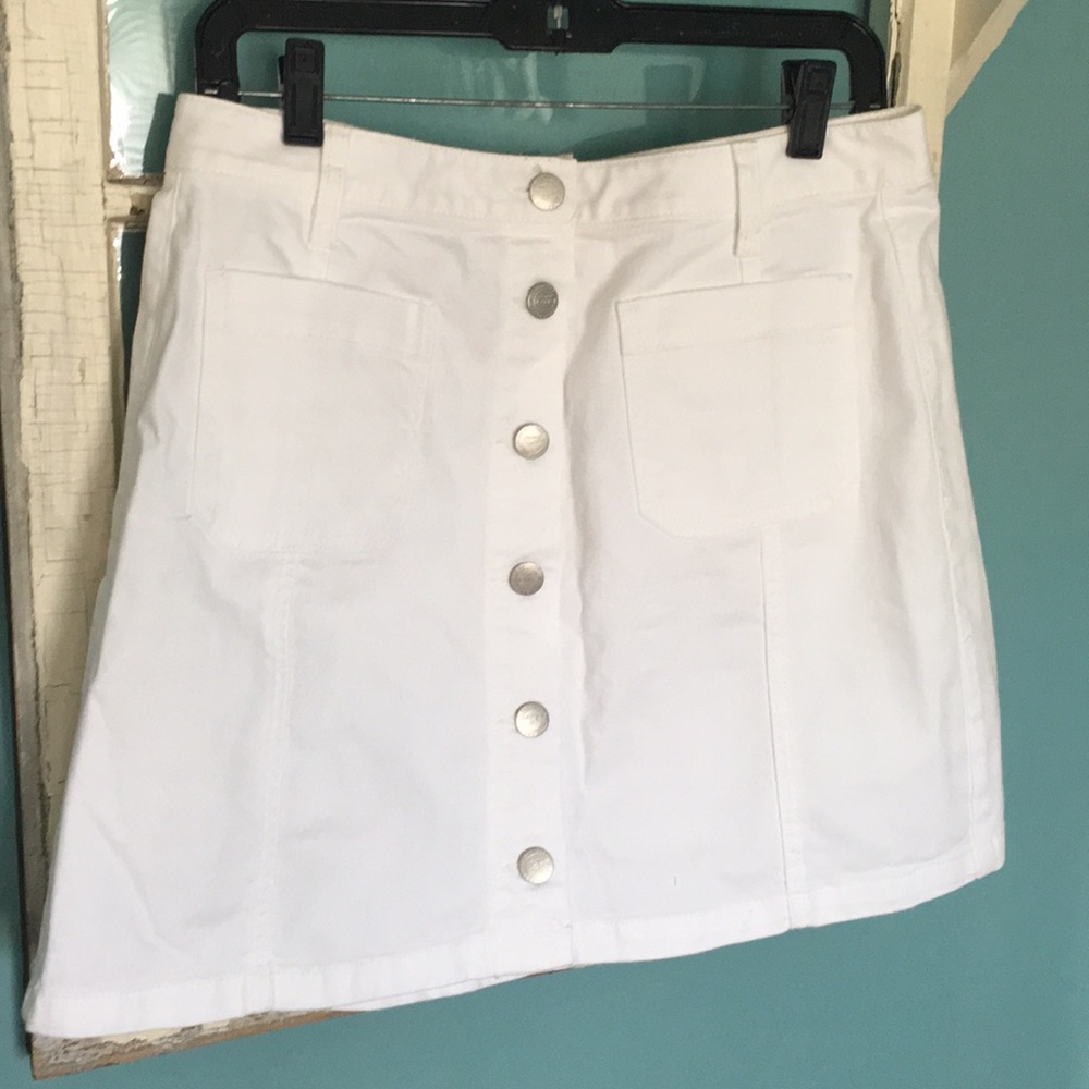 Ann Taylor Loft white denim skirt 8